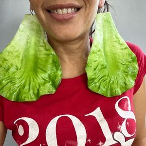 COPY - COPY - I make this lettuce earrings jewelry funny gift